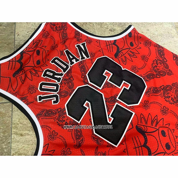 Michael Jordan NO 23 Camiseta Chicago Bulls Mitchell & Ness 1996-97 Rojo2